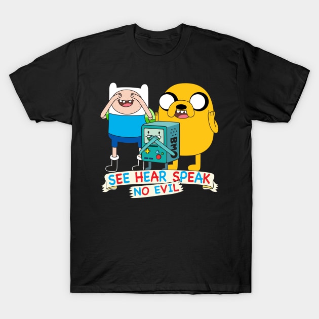 Finn Jake BMO No Evil T-Shirt by Plushism